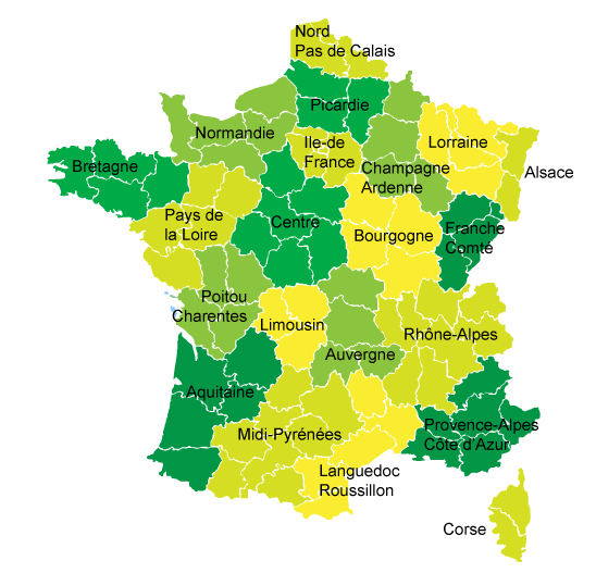 Tourisme rural et gites en régions de France